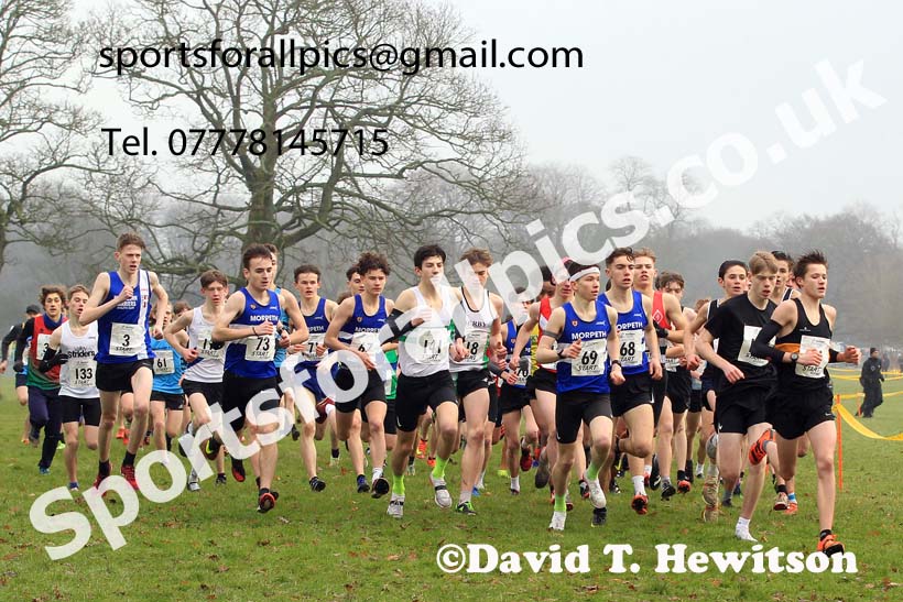 Mens Under-17s 2023 Northern Cross Country Champs., Witton Park, Blackburn. Photo: David T. Hewitson/Sports for All Pics